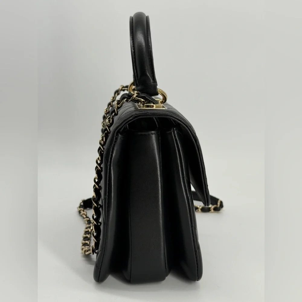 Chanel Trendy CC Small Black Lambskin Top Handle Shoulder Bag